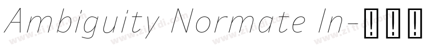 Ambiguity Normate In字体转换
